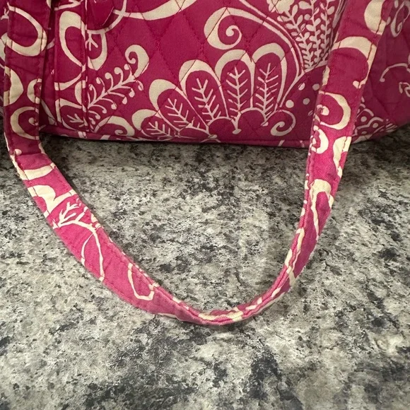 Vera Bradley Tote Bag Fabric Pink and White Floral Pattern - Picture 3 of 11